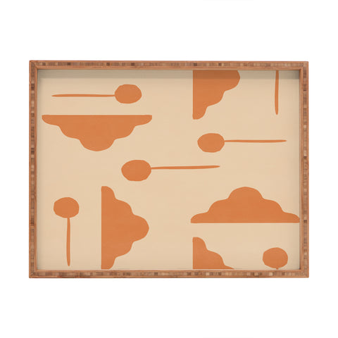 Lola Terracota Clouds and lollipops earth tones Rectangular Tray
