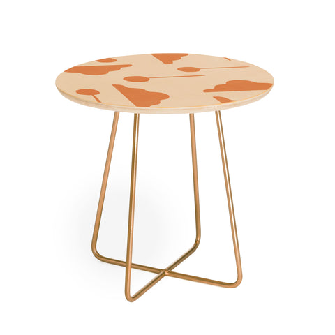 Lola Terracota Clouds and lollipops earth tones Round Side Table