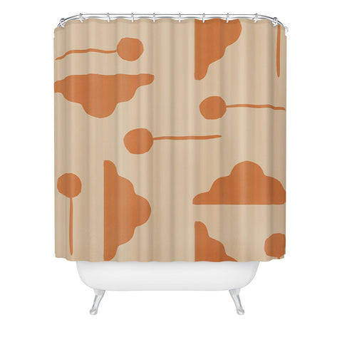 Lola Terracota Clouds and lollipops earth tones Shower Curtain