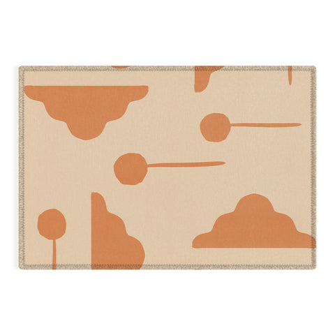 Lola Terracota Clouds and lollipops earth tones Outdoor Rug