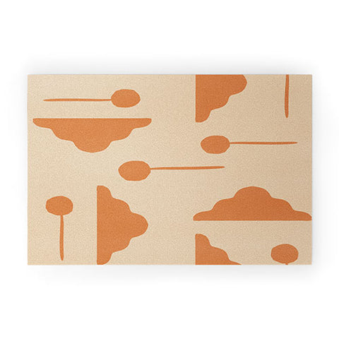 Lola Terracota Clouds and lollipops earth tones Welcome Mat