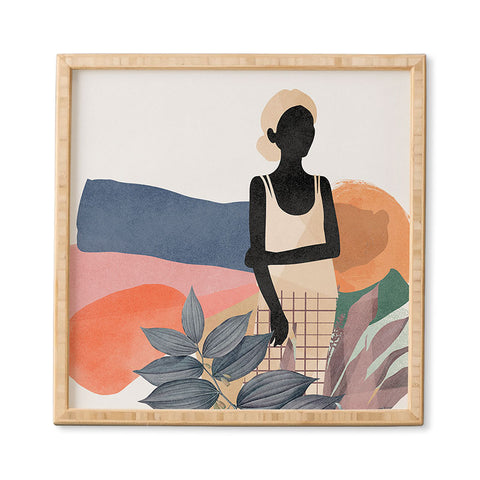 Lola Terracota Fashion modern portrait of a woman at home Framed Wall Art