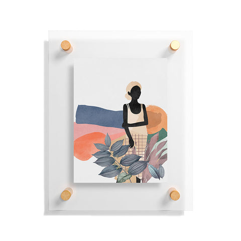 Lola Terracota Fashion modern portrait of a woman at home Floating Acrylic Print