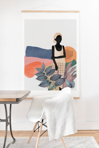 Lola Terracota Fashion modern portrait of a woman at home Art Print And Hanger