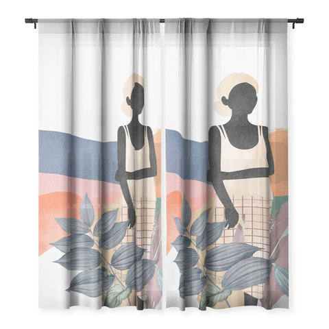 Lola Terracota Fashion modern portrait of a woman at home Sheer Non Repeat