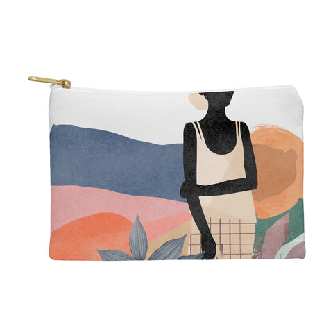 Lola Terracota Fashion modern portrait of a woman at home Pouch