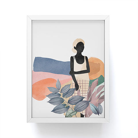 Lola Terracota Fashion modern portrait of a woman at home Framed Mini Art Print
