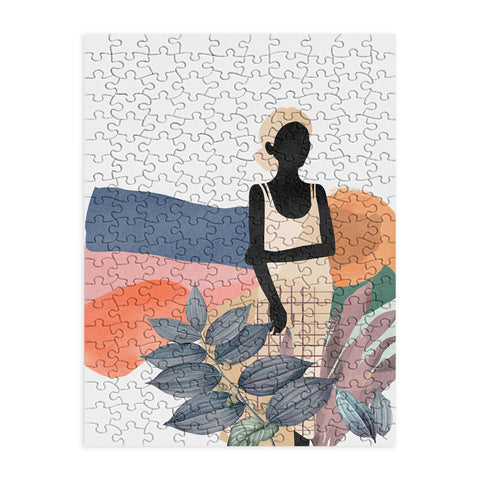 Lola Terracota Fashion modern portrait of a woman at home Puzzle