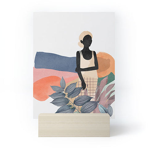 Lola Terracota Fashion modern portrait of a woman at home Mini Art Print