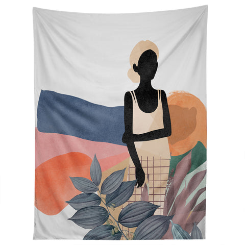 Lola Terracota Fashion modern portrait of a woman at home Tapestry