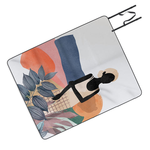 Lola Terracota Fashion modern portrait of a woman at home Picnic Blanket