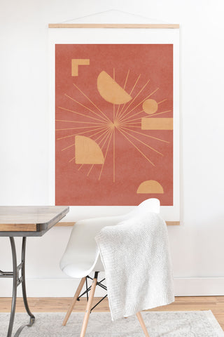 Lola Terracota Geometrical shapes moving Art Print And Hanger
