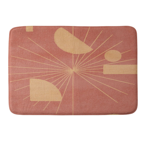 Lola Terracota Geometrical shapes moving Memory Foam Bath Mat