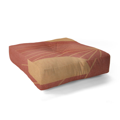 Lola Terracota Geometrical shapes moving Floor Pillow Square