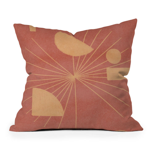 Lola Terracota Geometrical shapes moving Throw Pillow
