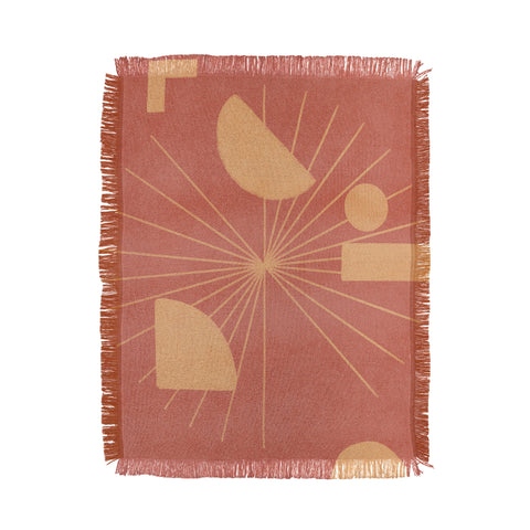 Lola Terracota Geometrical shapes moving Throw Blanket