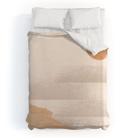 Lola Terracota Minimal sunset in earth tones Duvet Cover