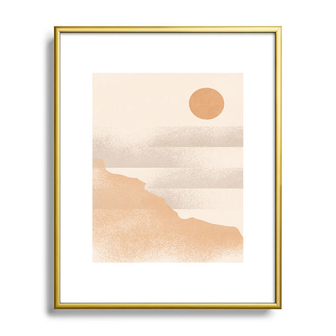 Lola Terracota Minimal sunset in earth tones Metal Framed Art Print