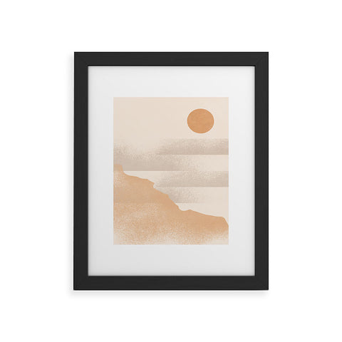 Lola Terracota Minimal sunset in earth tones Framed Art Print