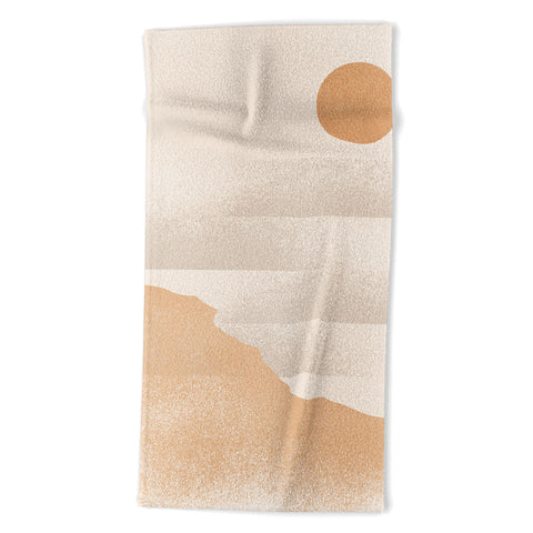 Lola Terracota Minimal sunset in earth tones Beach Towel