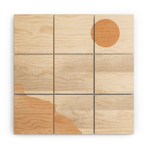 Lola Terracota Minimal sunset in earth tones Wood Wall Mural