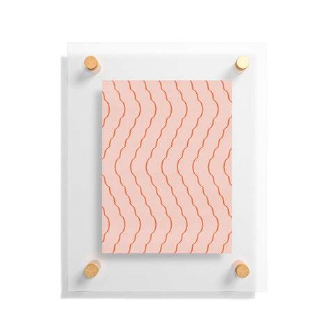 Lola Terracota Minimal waves 541 Floating Acrylic Print