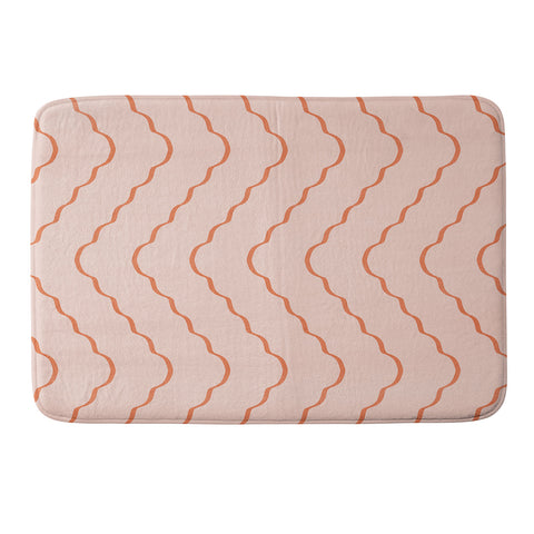 Lola Terracota Minimal waves 541 Memory Foam Bath Mat