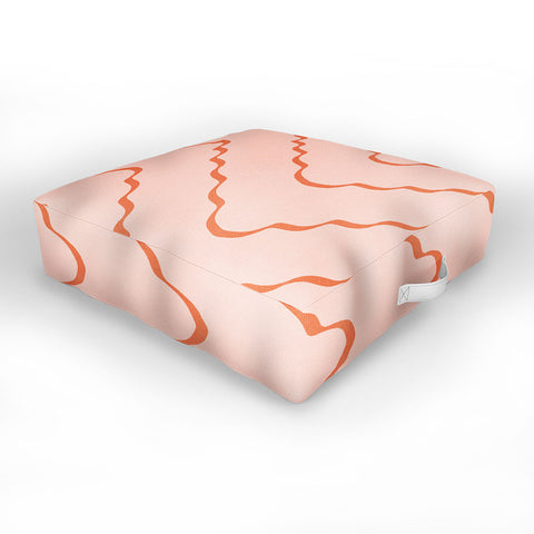 Lola Terracota Minimal waves 541 Outdoor Floor Cushion