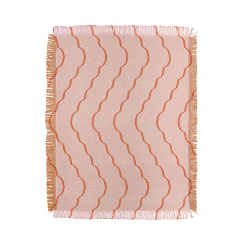 Lola Terracota Minimal waves 541 Throw Blanket