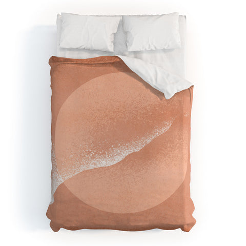 Lola Terracota Minimalistic terracotta grainy Duvet Cover