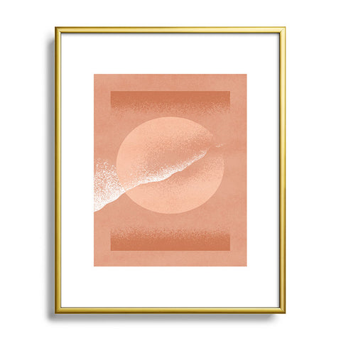 Lola Terracota Minimalistic terracotta grainy Metal Framed Art Print