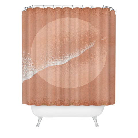 Lola Terracota Minimalistic terracotta grainy Shower Curtain