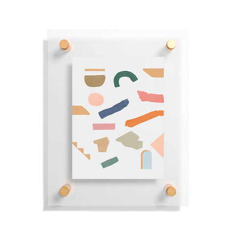 Lola Terracota Mix of color shapes happy Floating Acrylic Print
