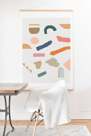 Lola Terracota Mix of color shapes happy Art Print And Hanger