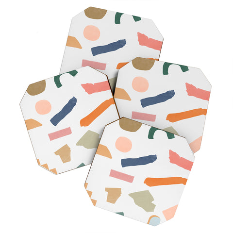 Lola Terracota Mix of color shapes happy Coaster Set
