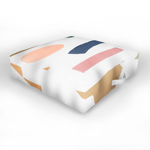 Lola Terracota Mix of color shapes happy Outdoor Floor Cushion