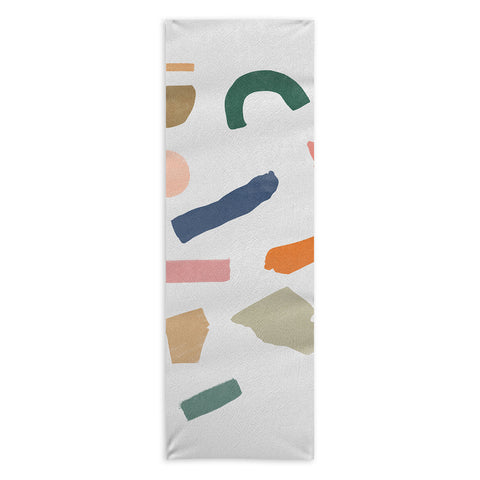 Lola Terracota Mix of color shapes happy Yoga Towel