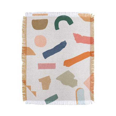 Lola Terracota Mix of color shapes happy Throw Blanket