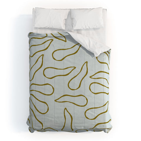 Lola Terracota Moving shapes on a soft colors background 436 Comforter