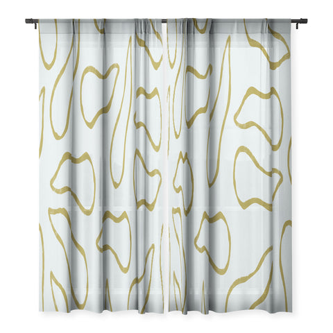 Lola Terracota Moving shapes on a soft colors background 436 Sheer Non Repeat