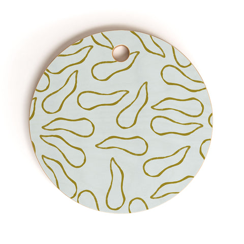 Lola Terracota Moving shapes on a soft colors background 436 Cutting Board Round