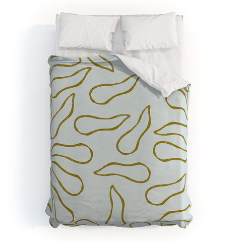Lola Terracota Moving shapes on a soft colors background 436 Duvet Cover