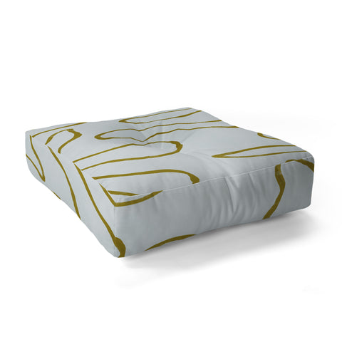 Lola Terracota Moving shapes on a soft colors background 436 Floor Pillow Square