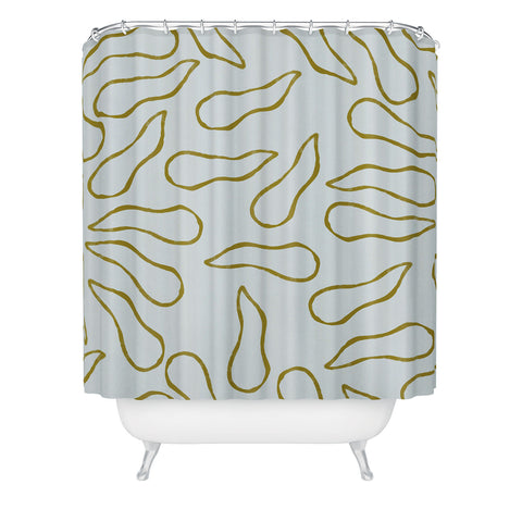 Lola Terracota Moving shapes on a soft colors background 436 Shower Curtain