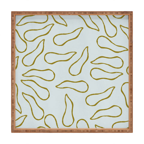 Lola Terracota Moving shapes on a soft colors background 436 Square Tray