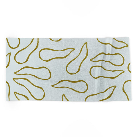Lola Terracota Moving shapes on a soft colors background 436 Beach Towel