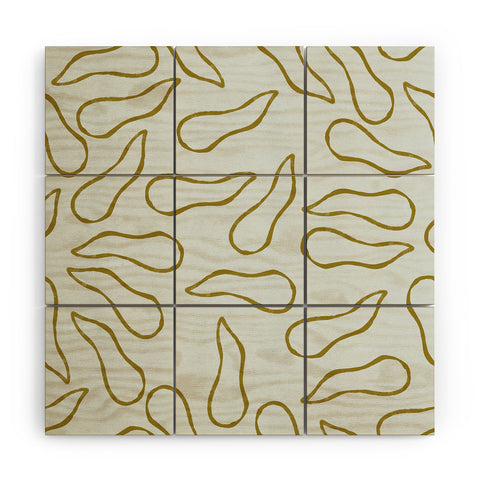 Lola Terracota Moving shapes on a soft colors background 436 Wood Wall Mural