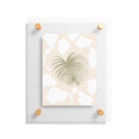 Lola Terracota Palm leaf with abstract handmade shapes Floating Acrylic Print