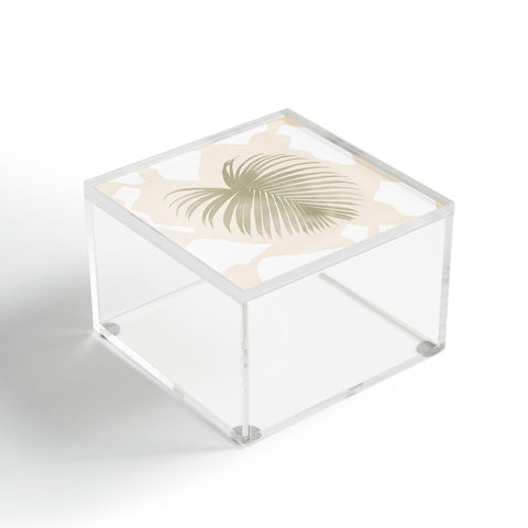 Lola Terracota Palm leaf with abstract handmade shapes Acrylic Box