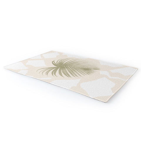 Lola Terracota Palm leaf with abstract handmade shapes Area Rug